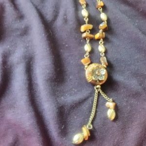 Tiger's eye necklace/earring set